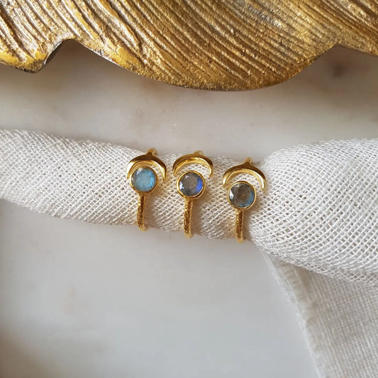 Labradoriet Moon Ring